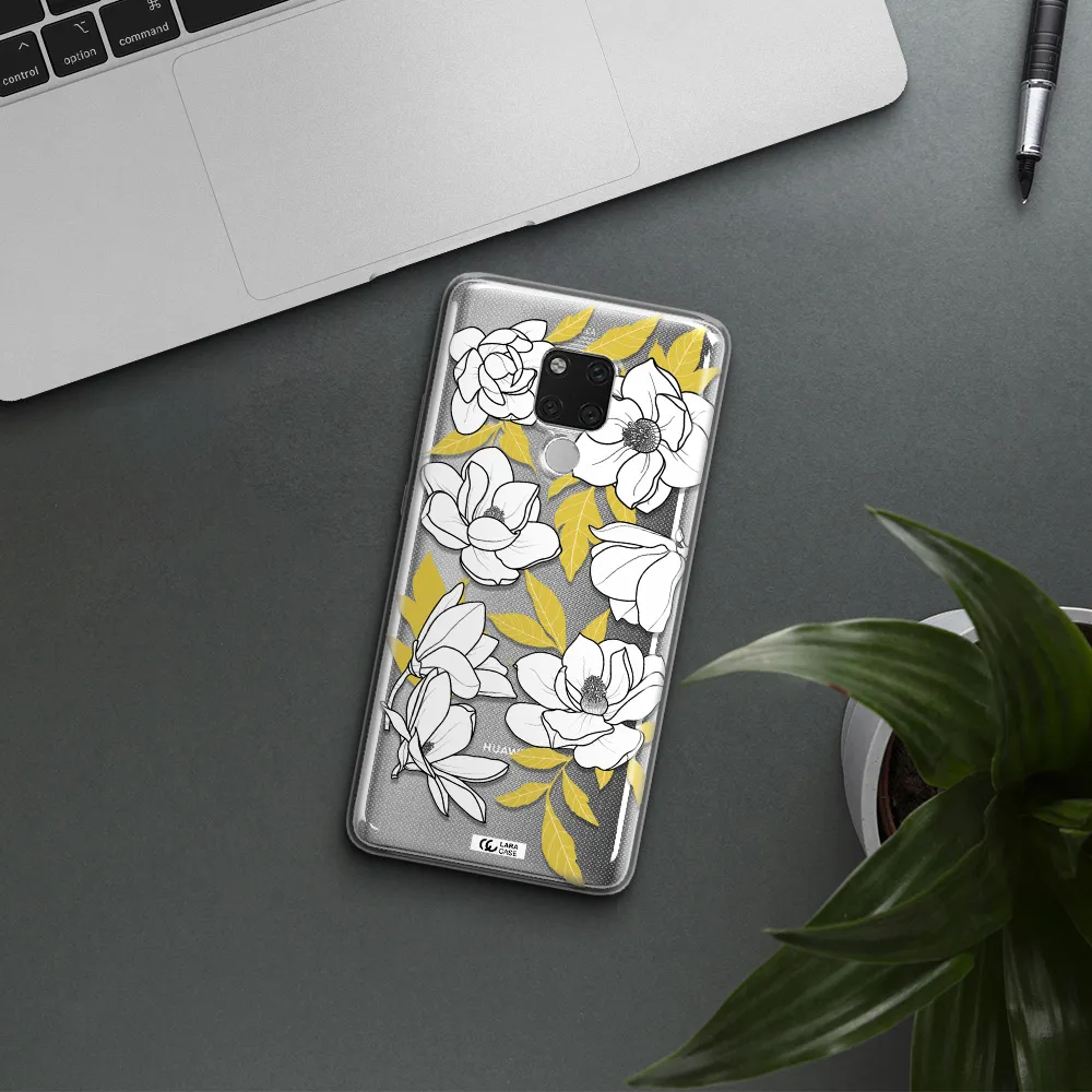 White Quince Flower Huawei Mate 20X Clear TPU Case