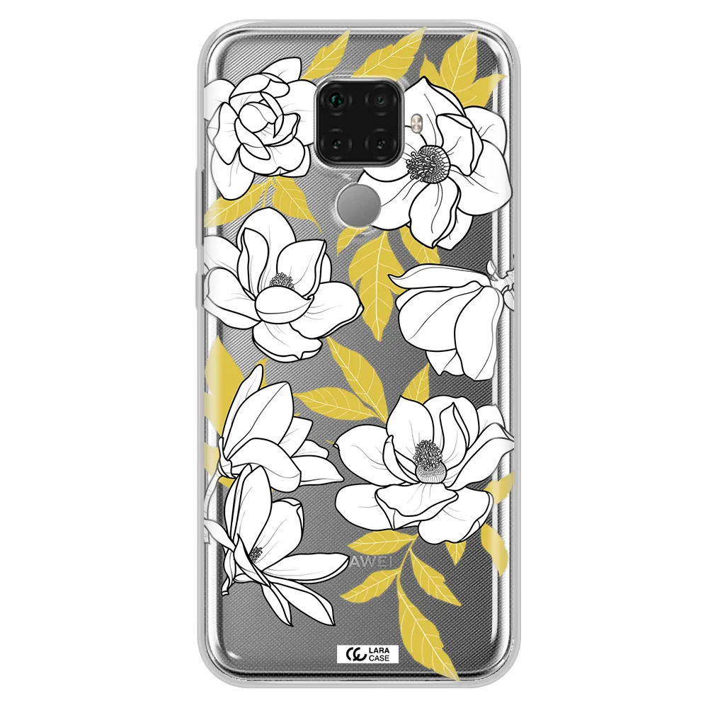 White Quince Flower Huawei Mate 30 Lite Clear TPU Case