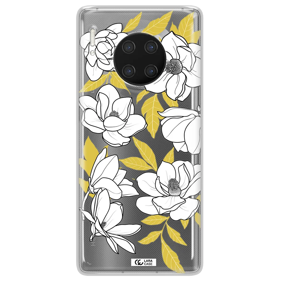 White Quince Flower Huawei Mate 30 Pro Clear TPU Case
