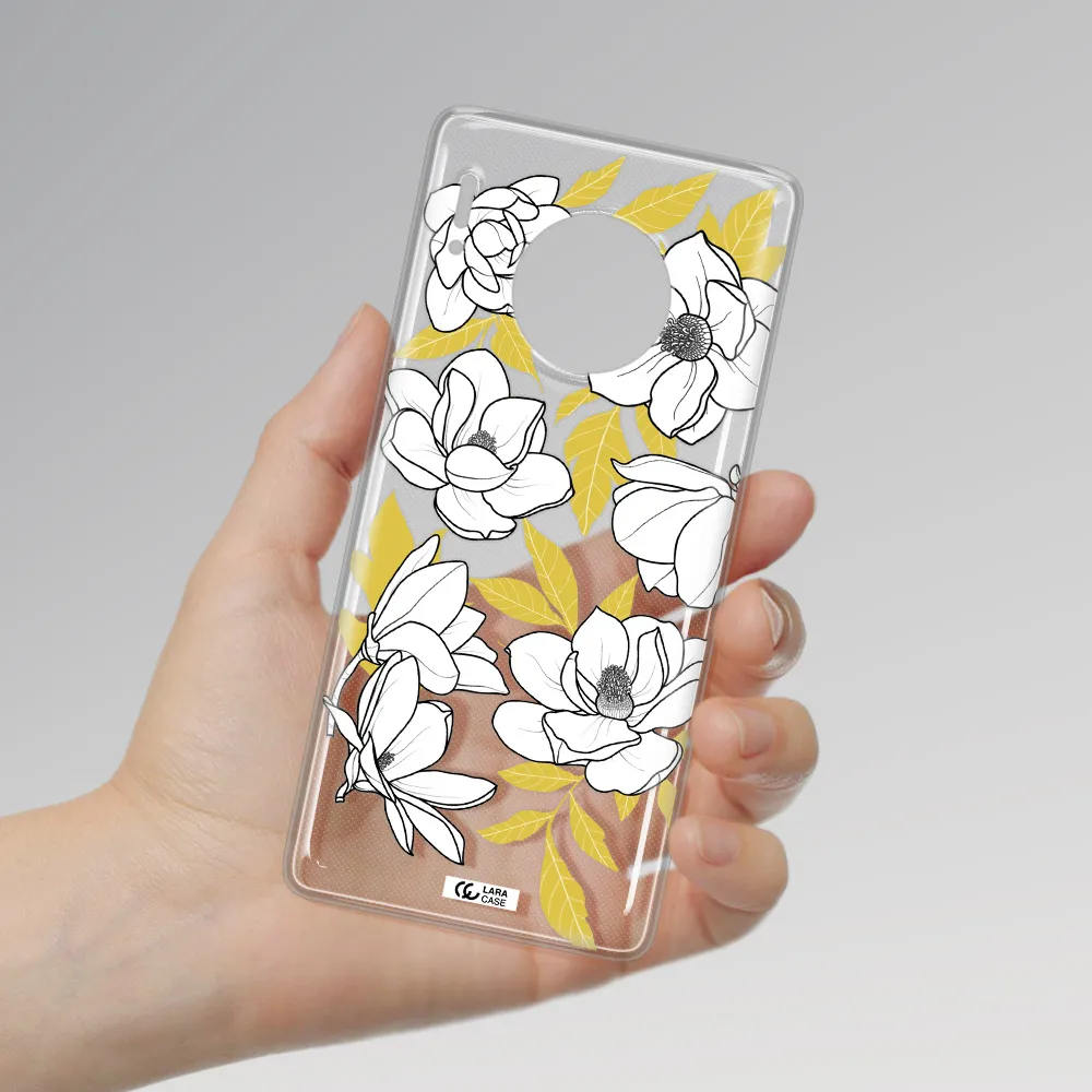 White Quince Flower Huawei Mate 30 Pro Clear TPU Case
