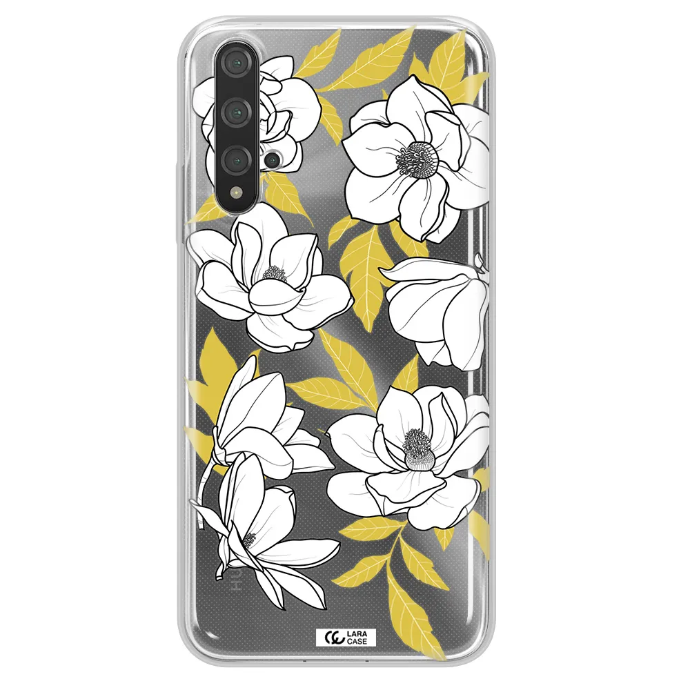 White Quince Flower Huawei Nova 5t Clear TPU Case
