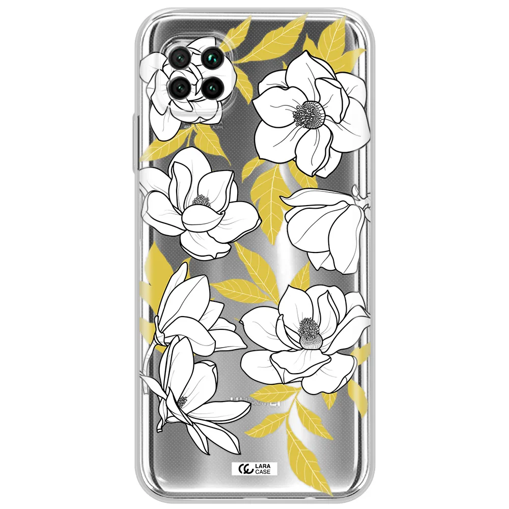 White Quince Flower Huawei Nova 7I Clear Tpu Case