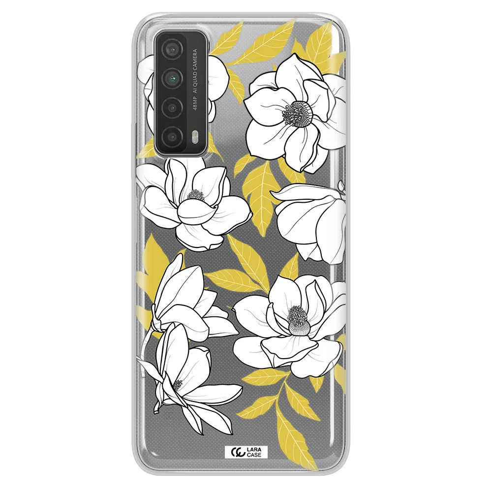 White Quince Flower Huawei P Smart 2021 Clear TPU Case
