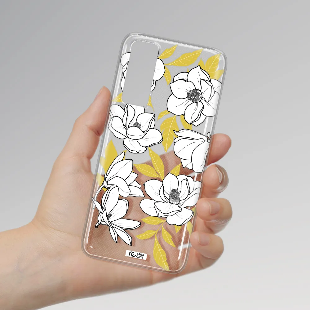 White Quince Flower Huawei P Smart 2021 Clear TPU Case