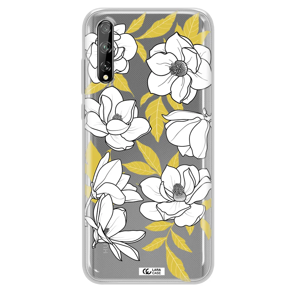White Quince Flower Huawei P Smart S Clear TPU Case