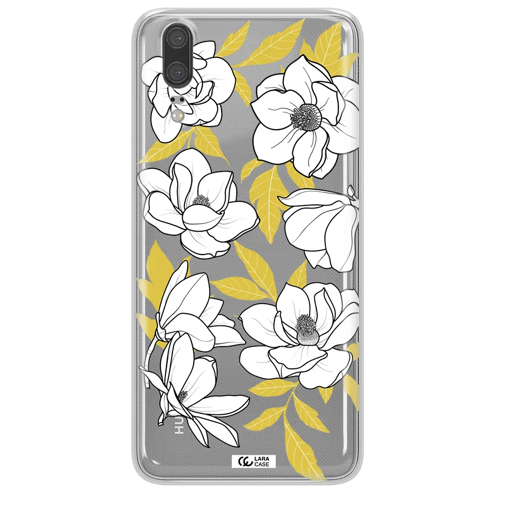 White Quince Flower Huawei P20 Clear TPU Case