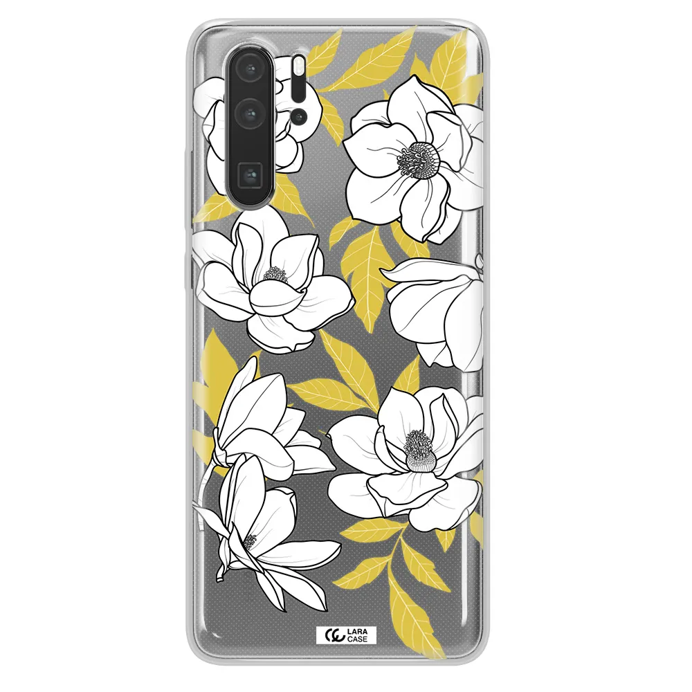 White Quince Flower Huawei P30 Pro Clear TPU Case