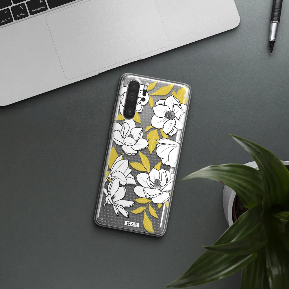 White Quince Flower Huawei P30 Pro Clear TPU Case