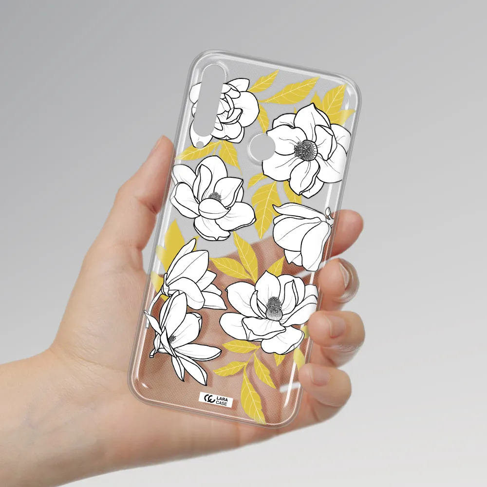 White Quince Flower Huawei P40 Lite E Clear TPU Case