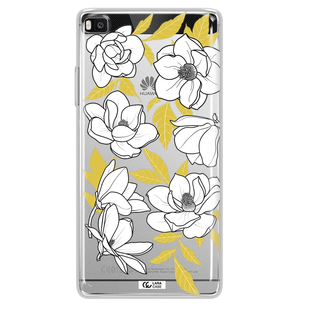 White Quince Flower Huawei P8 Clear TPU Case