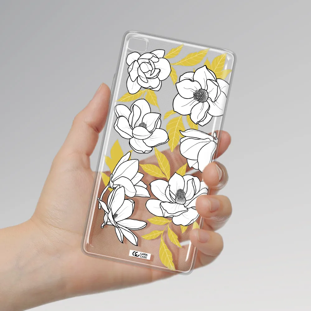 White Quince Flower Huawei P8 Clear TPU Case