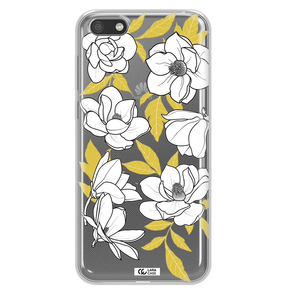 White Quince Flower Huawei Y5 2018 Clear TPU Case