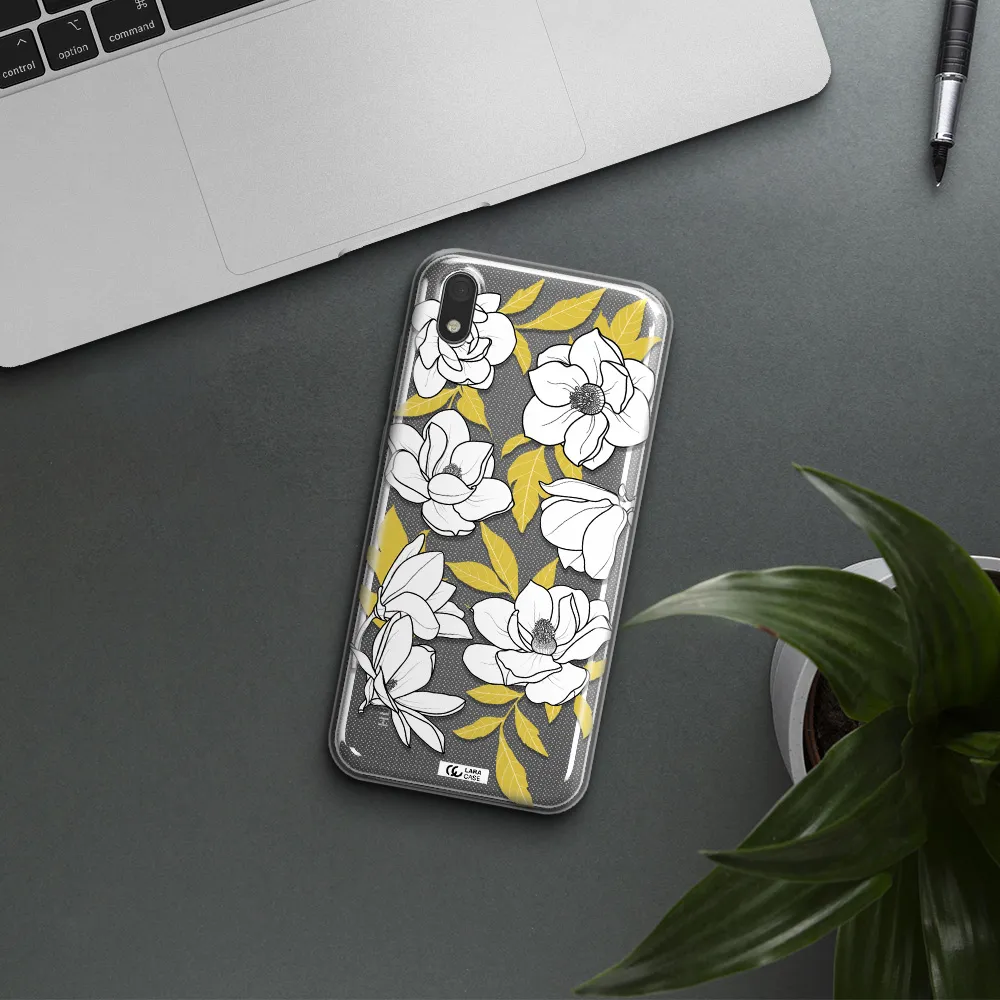 White Quince Flower Huawei Y5 2019 Clear TPU Case