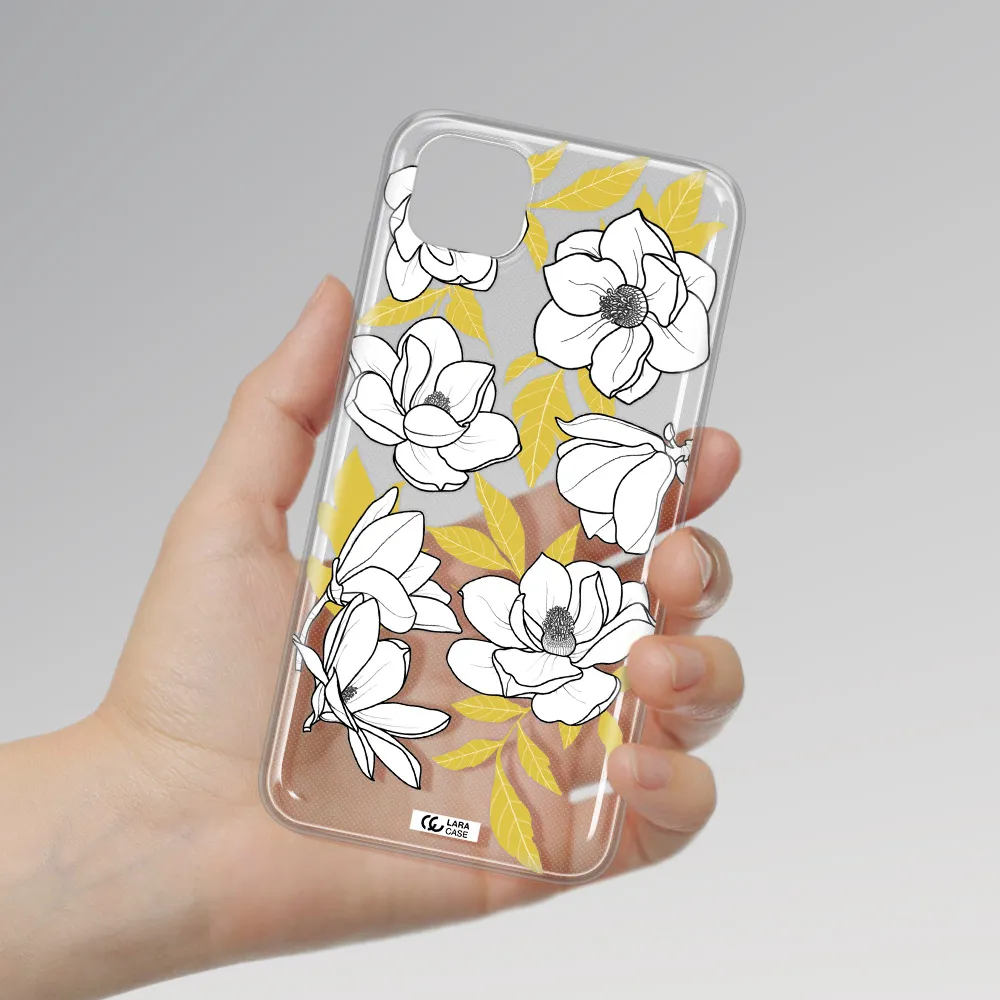 White Quince Flower Huawei Y5P Clear TPU Case