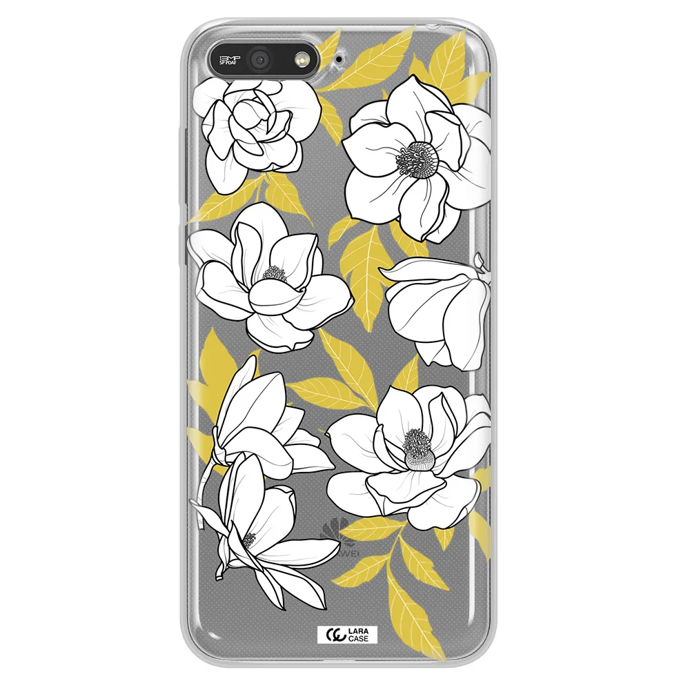White Quince Flower Huawei Y6 2018 Clear TPU Case