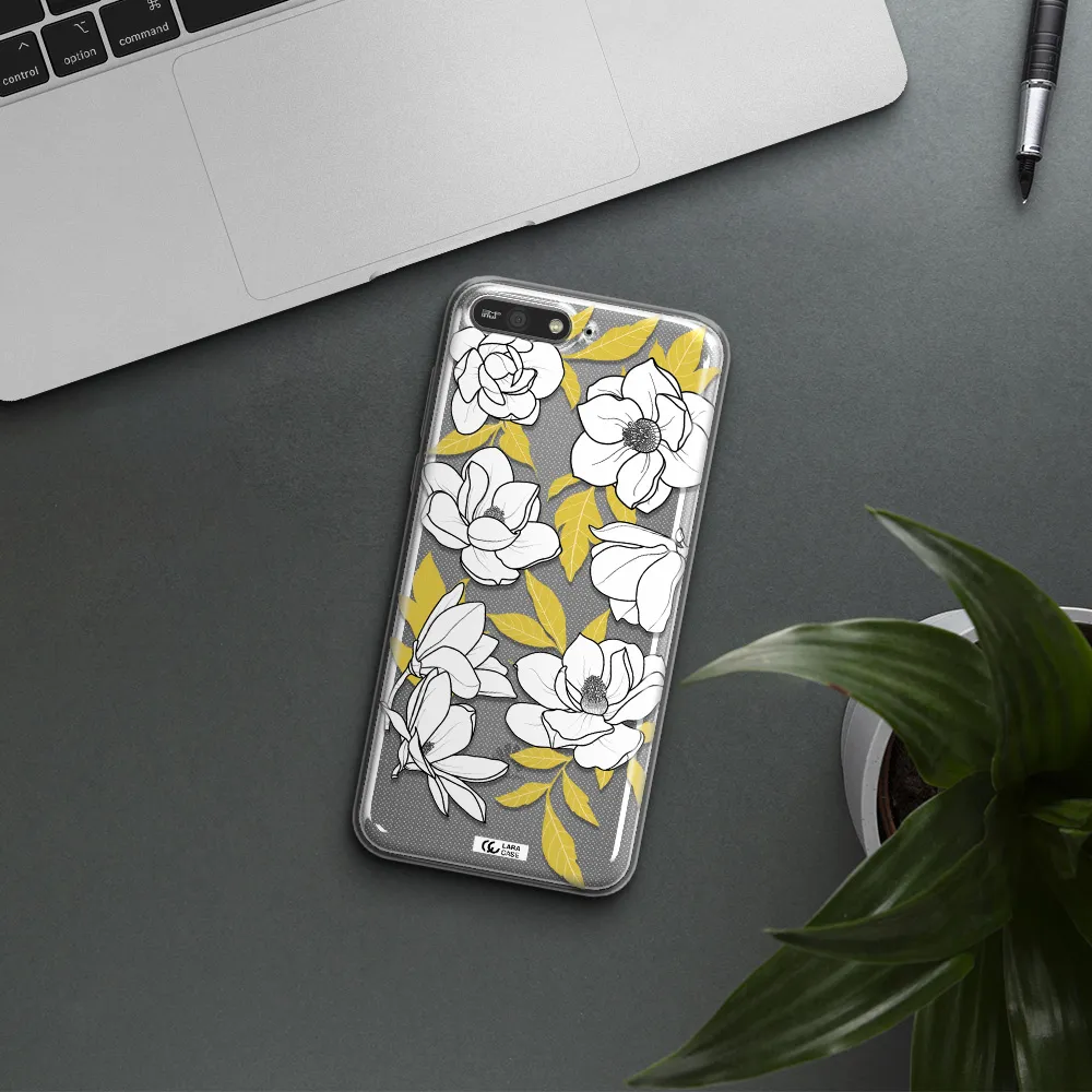 White Quince Flower Huawei Y6 2018 Clear TPU Case