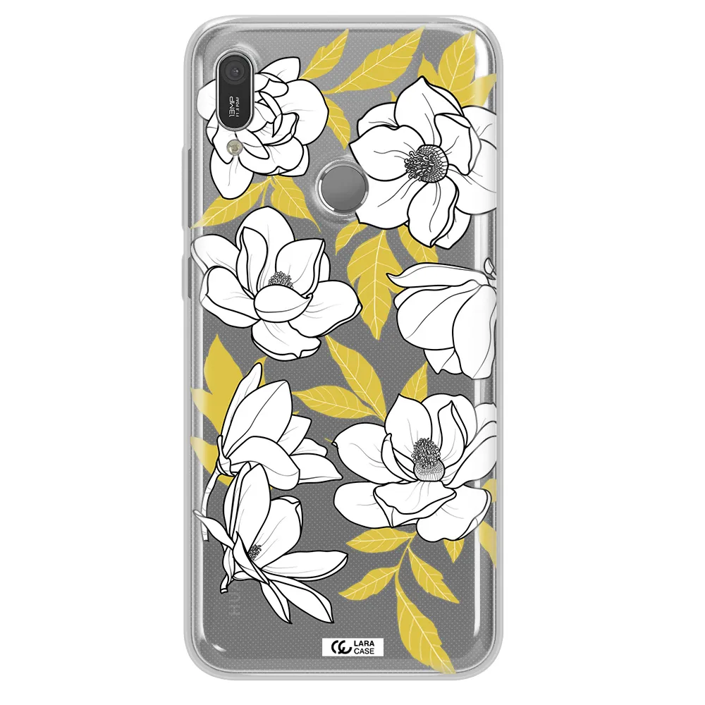 White Quince Flower Huawei Y6 2019 Clear TPU Case