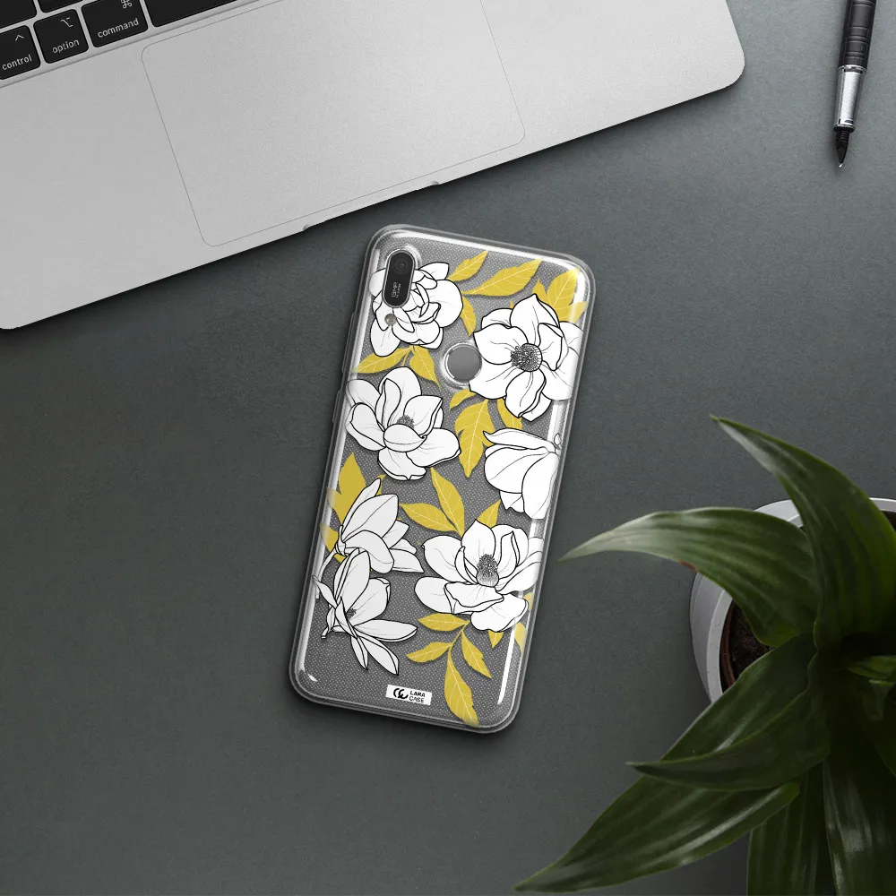 White Quince Flower Huawei Y6 2019 Clear TPU Case