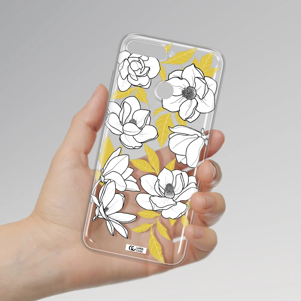 White Quince Flower Huawei Y6 Prime 2018 Clear TPU Case