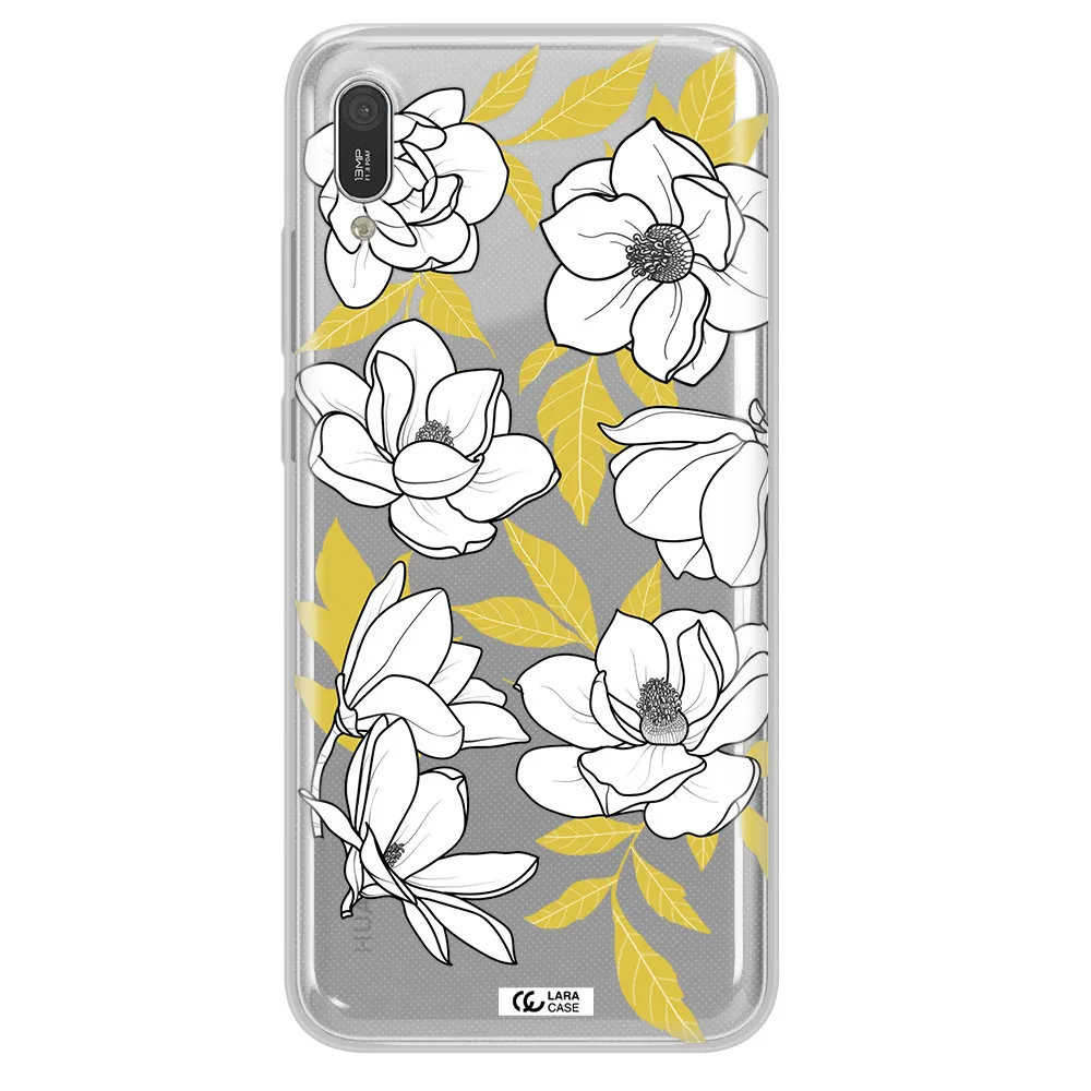 White Quince Flower Huawei Y6 Pro 2019 Clear TPU Case