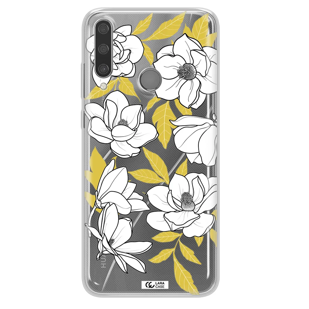 White Quince Flower Huawei Y6P Clear TPU Case