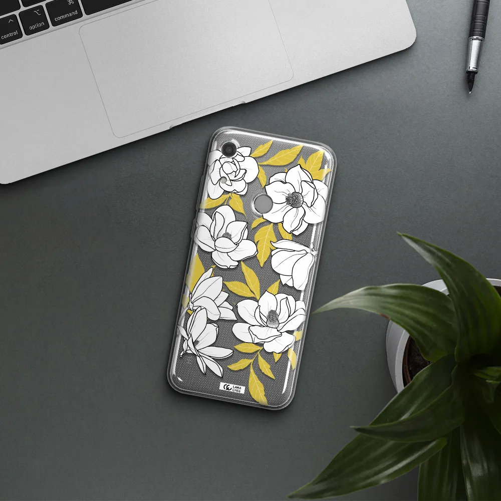 White Quince Flower Huawei Y6S Clear TPU Case