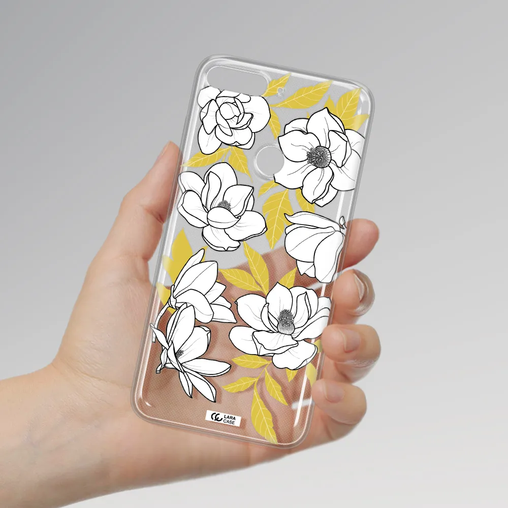 White Quince Flower Huawei Y7 2018 Clear TPU Case