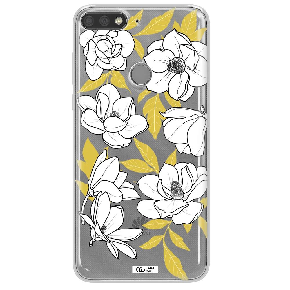 White Quince Flower Huawei Y7 Prime 2018 Clear TPU Case