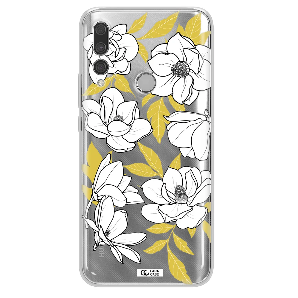 White Quince Flower Huawei Y9 Prime 2019 Clear TPU Case
