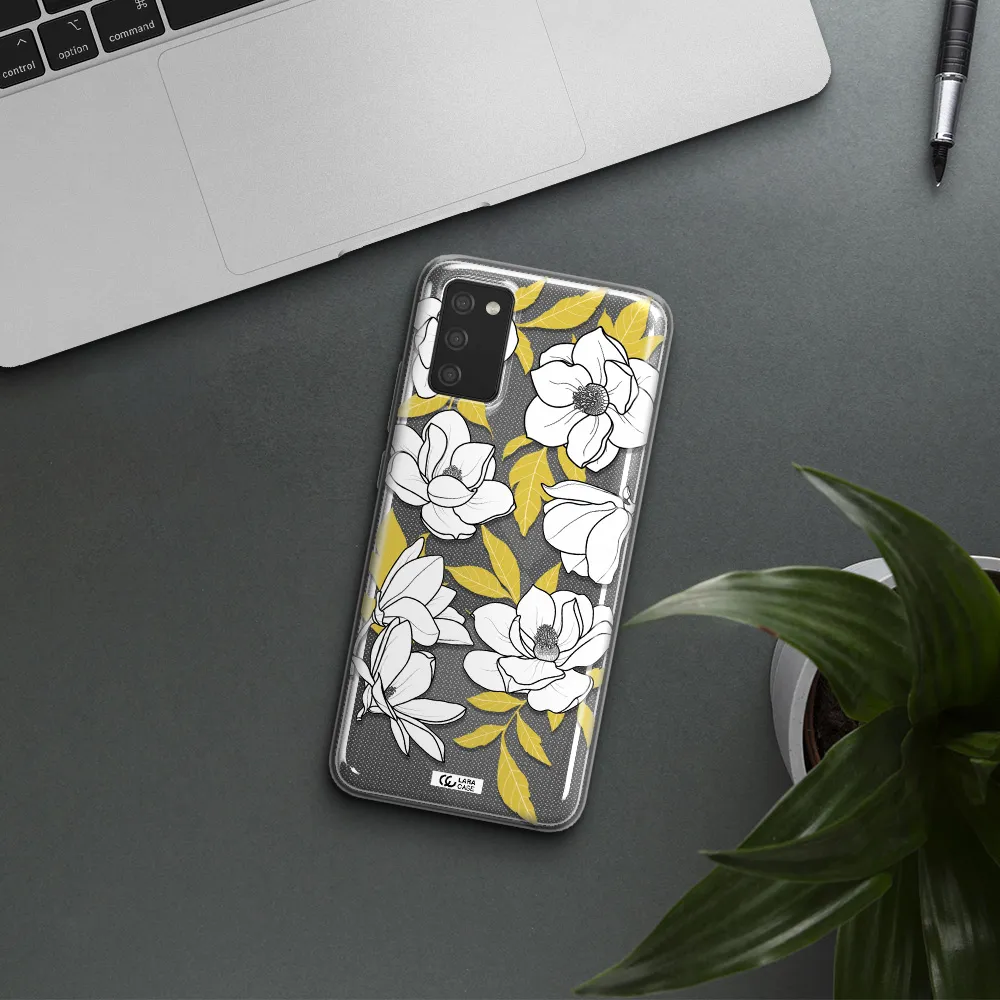 White Quince Flower Samsung A02S Clear TPU Case
