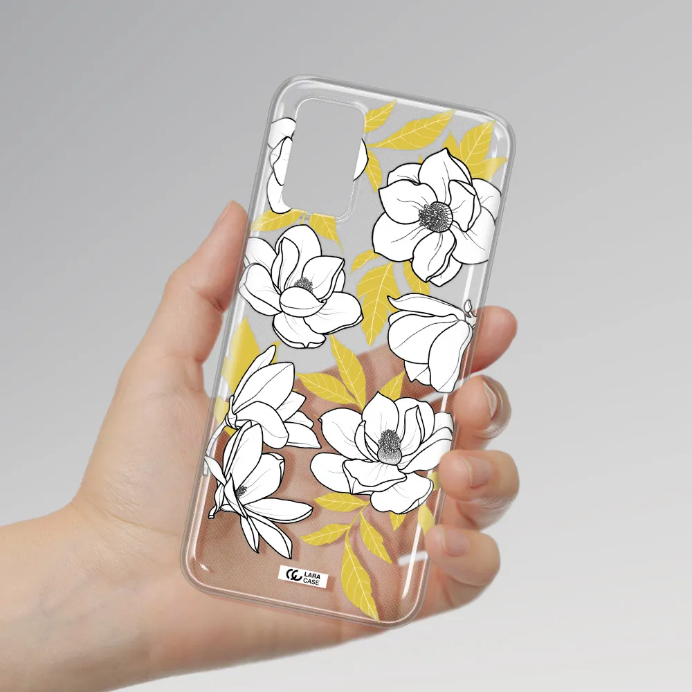 White Quince Flower Samsung A03S Clear TPU Case