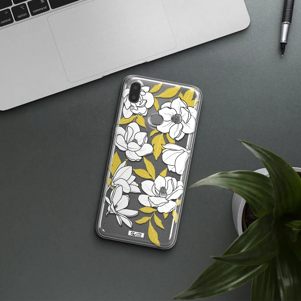 White Quince Flower Samsung A10S Clear TPU Case