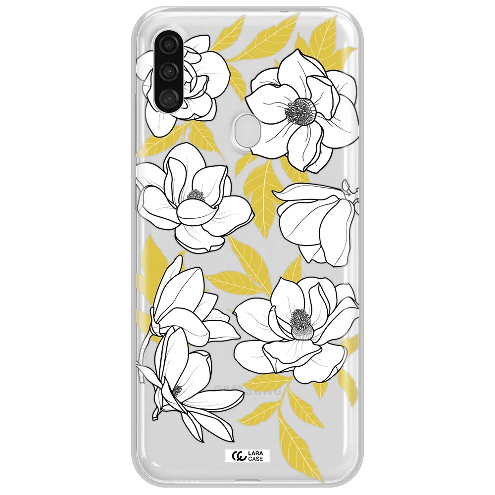 White Quince Flower Samsung A11 Clear TPU Case