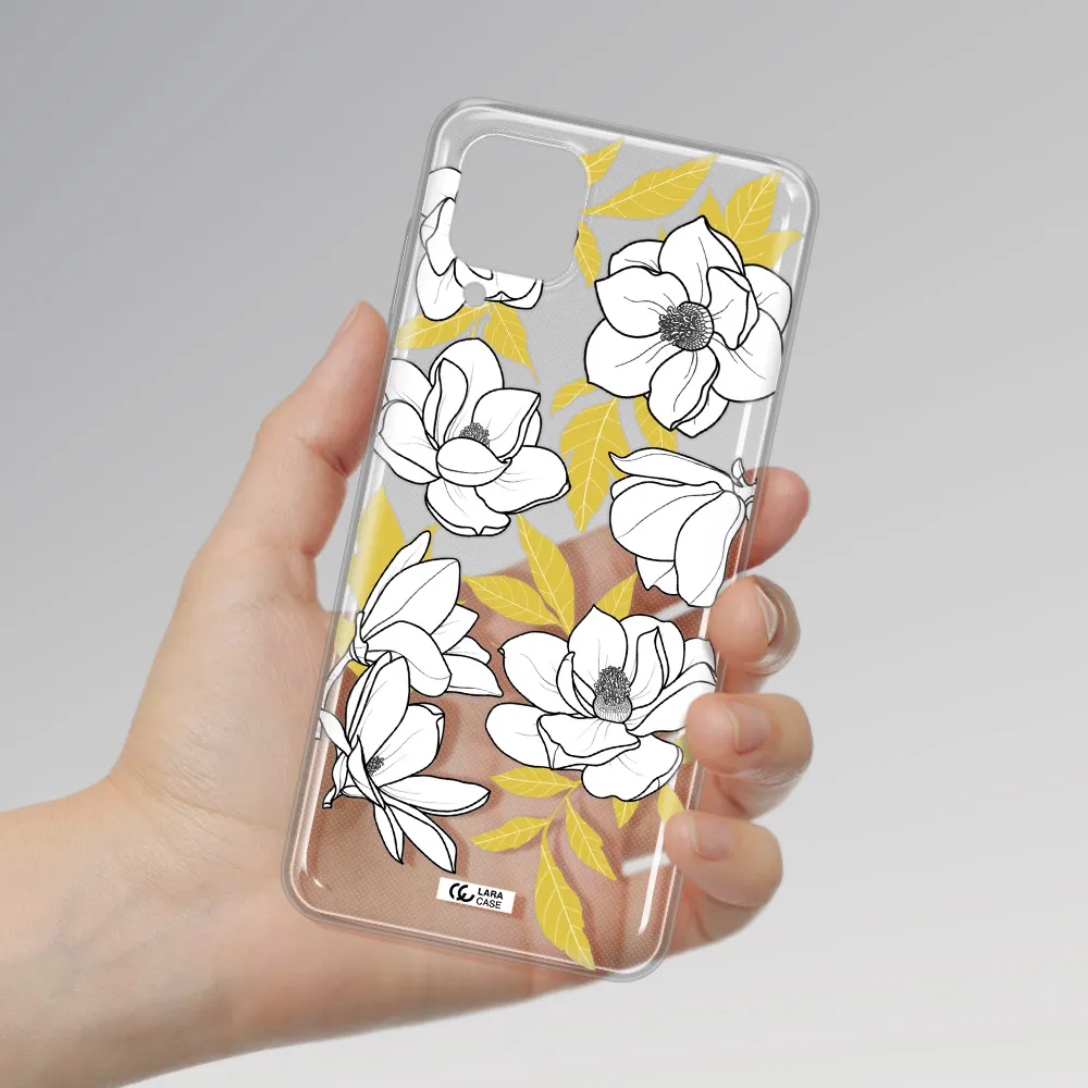 White Quince Flower Samsung A12 4g Clear TPU Case