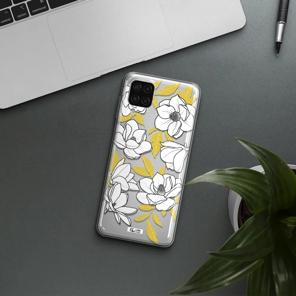 White Quince Flower Samsung A12 4g Clear TPU Case
