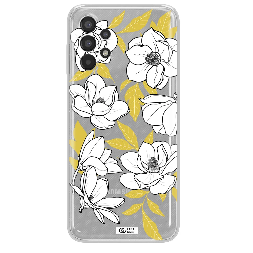 White Quince Flower Samsung A13 Clear TPU Case