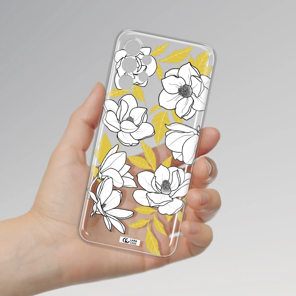 White Quince Flower Samsung A13 Clear TPU Case