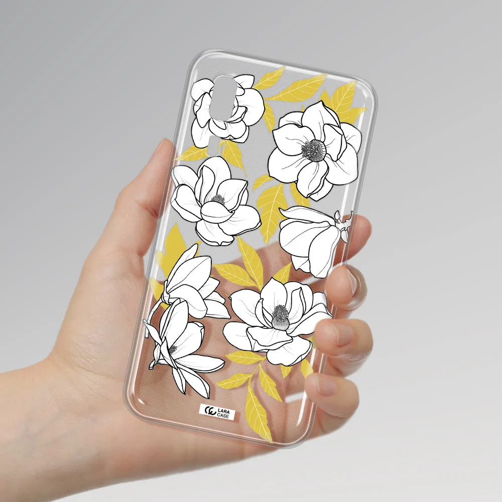 White Quince Flower Samsung A2 Core Clear TPU Case