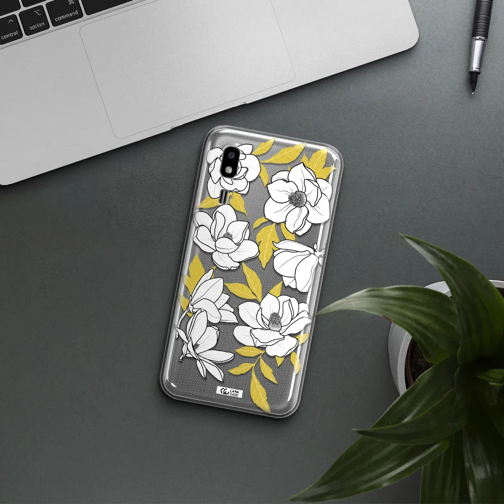 White Quince Flower Samsung A2 Core Clear TPU Case