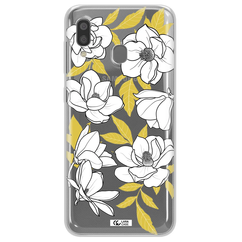 White Quince Flower Samsung A20 Clear TPU Case
