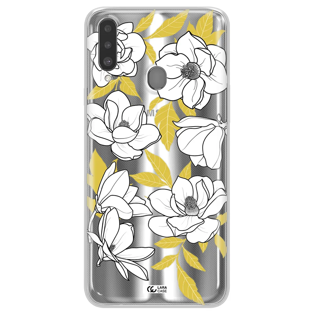 White Quince Flower Samsung A20S Clear TPU Case