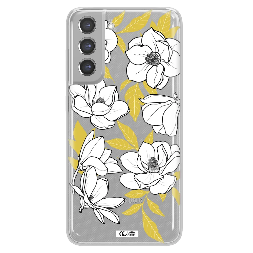 White Quince Flower Samsung A21 Fe Clear TPU Case