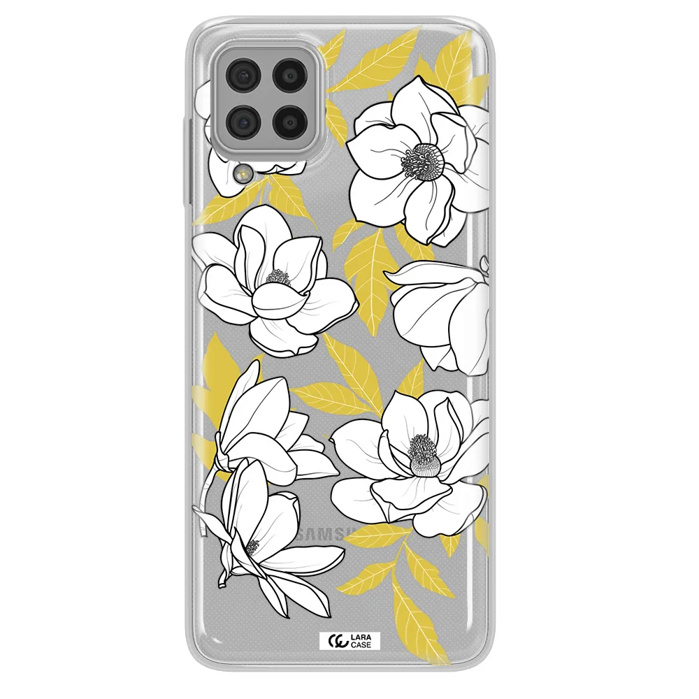 White Quince Flower Samsung A22 4g Clear TPU Case