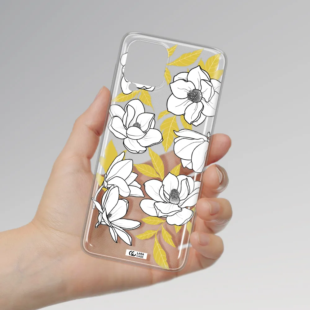 White Quince Flower Samsung A22 4g Clear TPU Case