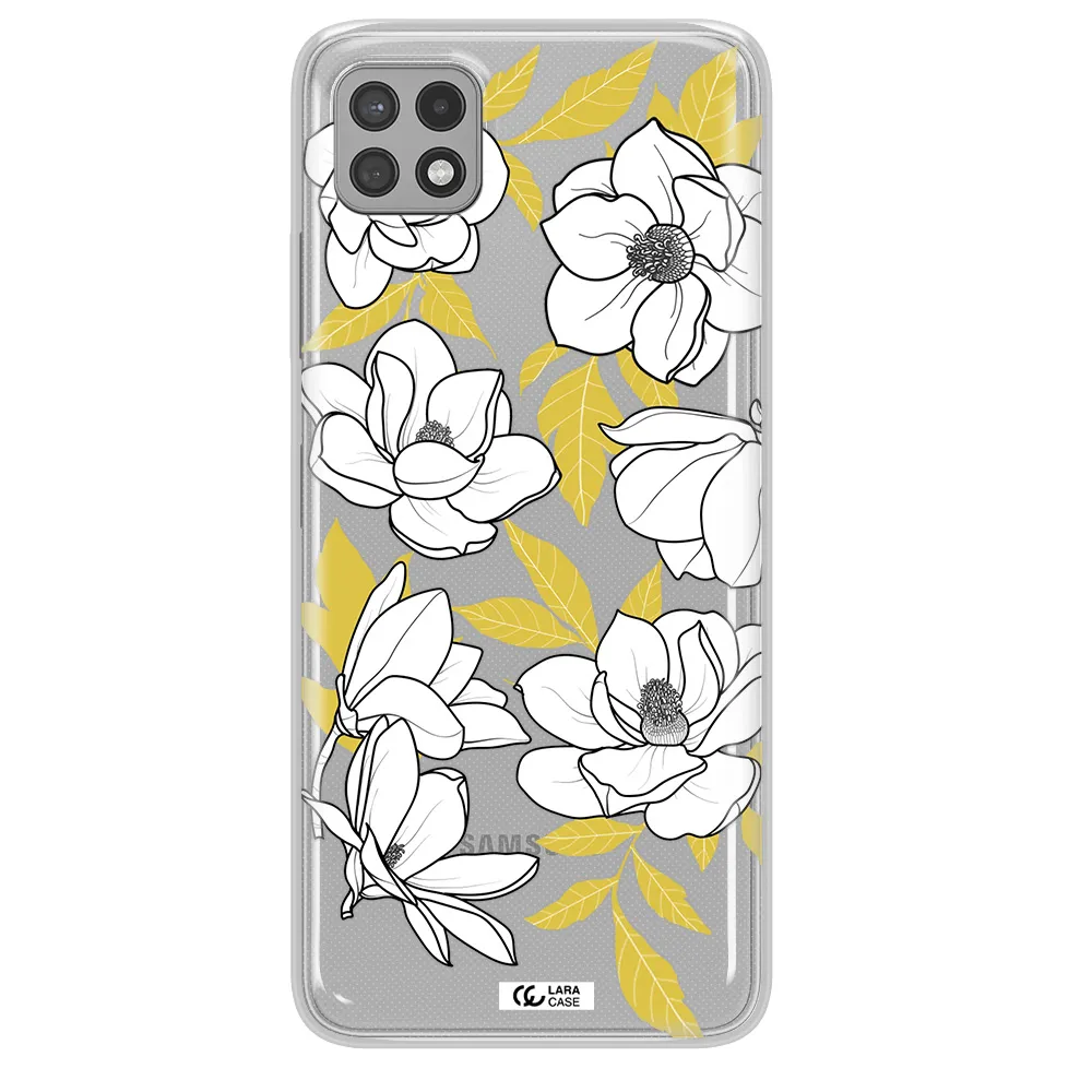 White Quince Flower Samsung A22 5g Clear TPU Case
