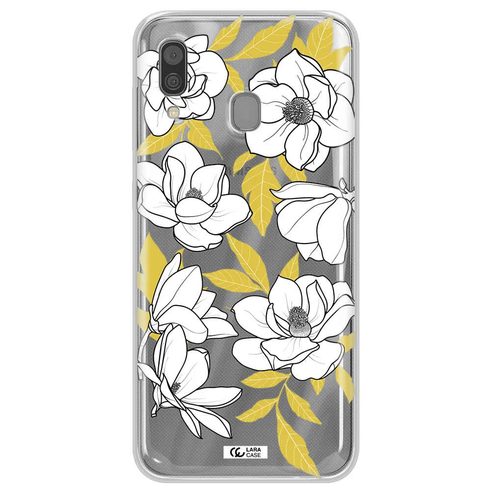 White Quince Flower Samsung A30 Clear TPU Case
