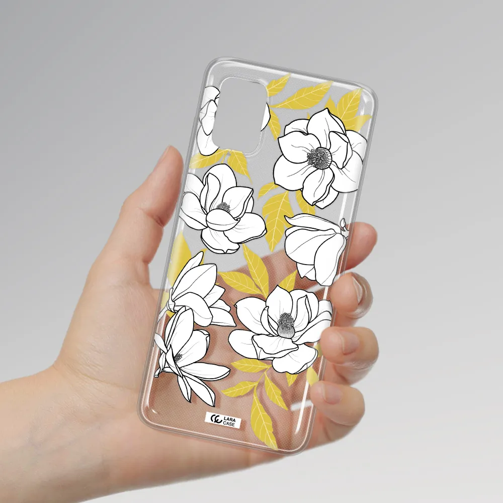White Quince Flower Samsung A31 Clear TPU Case