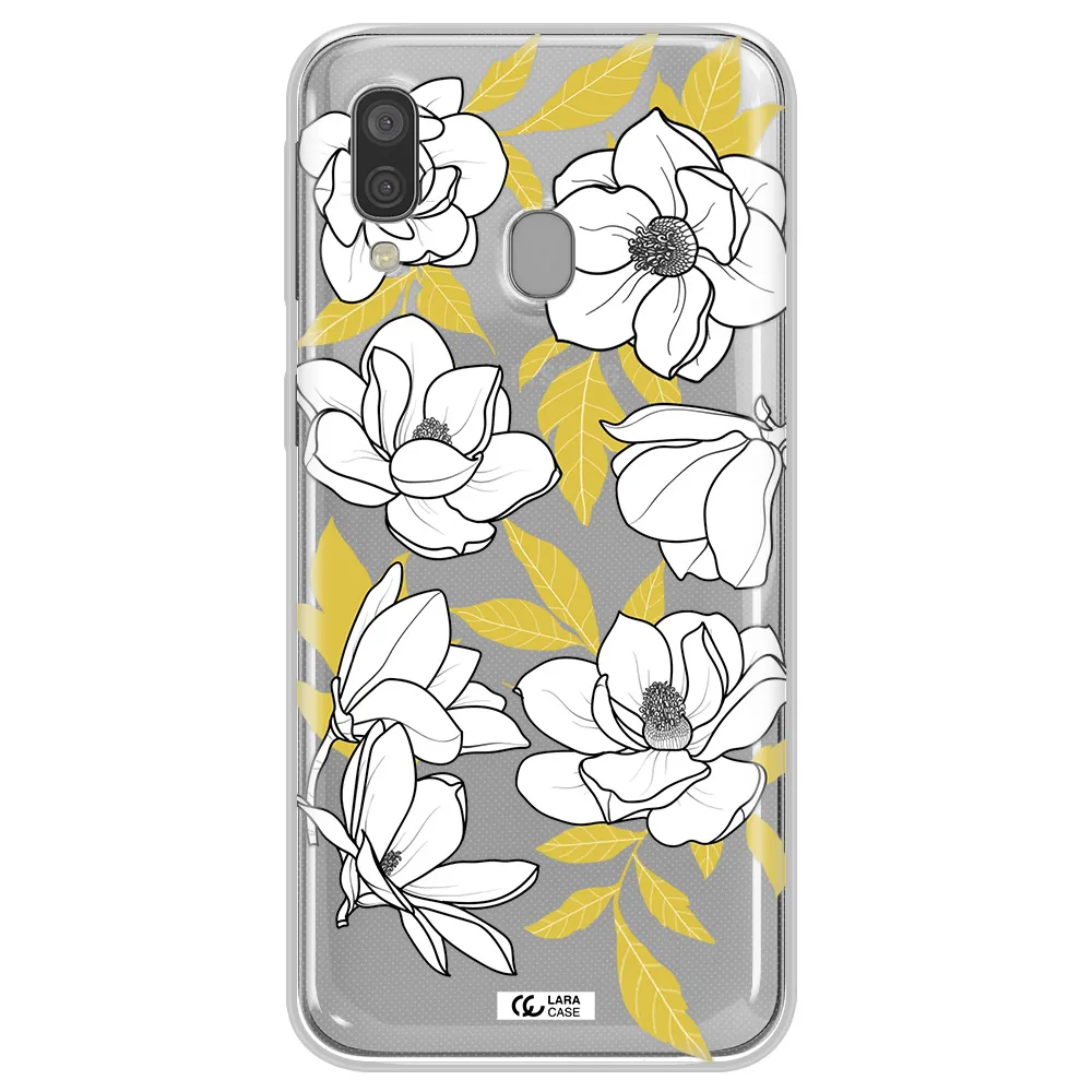 White Quince Flower Samsung A40 Clear TPU Case