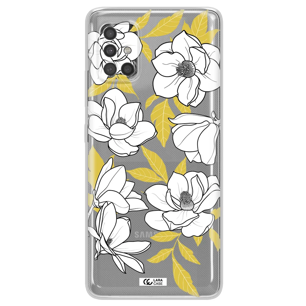 White Quince Flower Samsung A40S Clear Tpu Case
