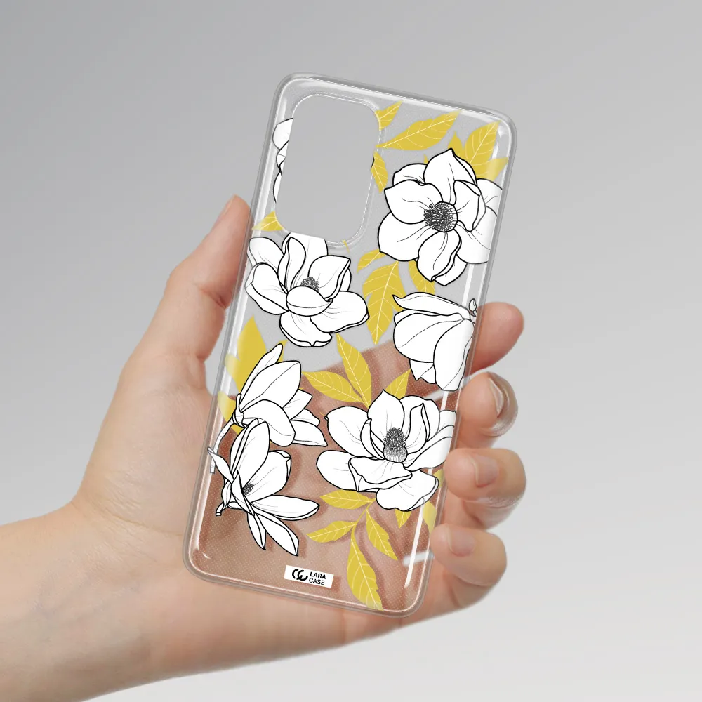 White Quince Flower Samsung A53 Clear TPU Case